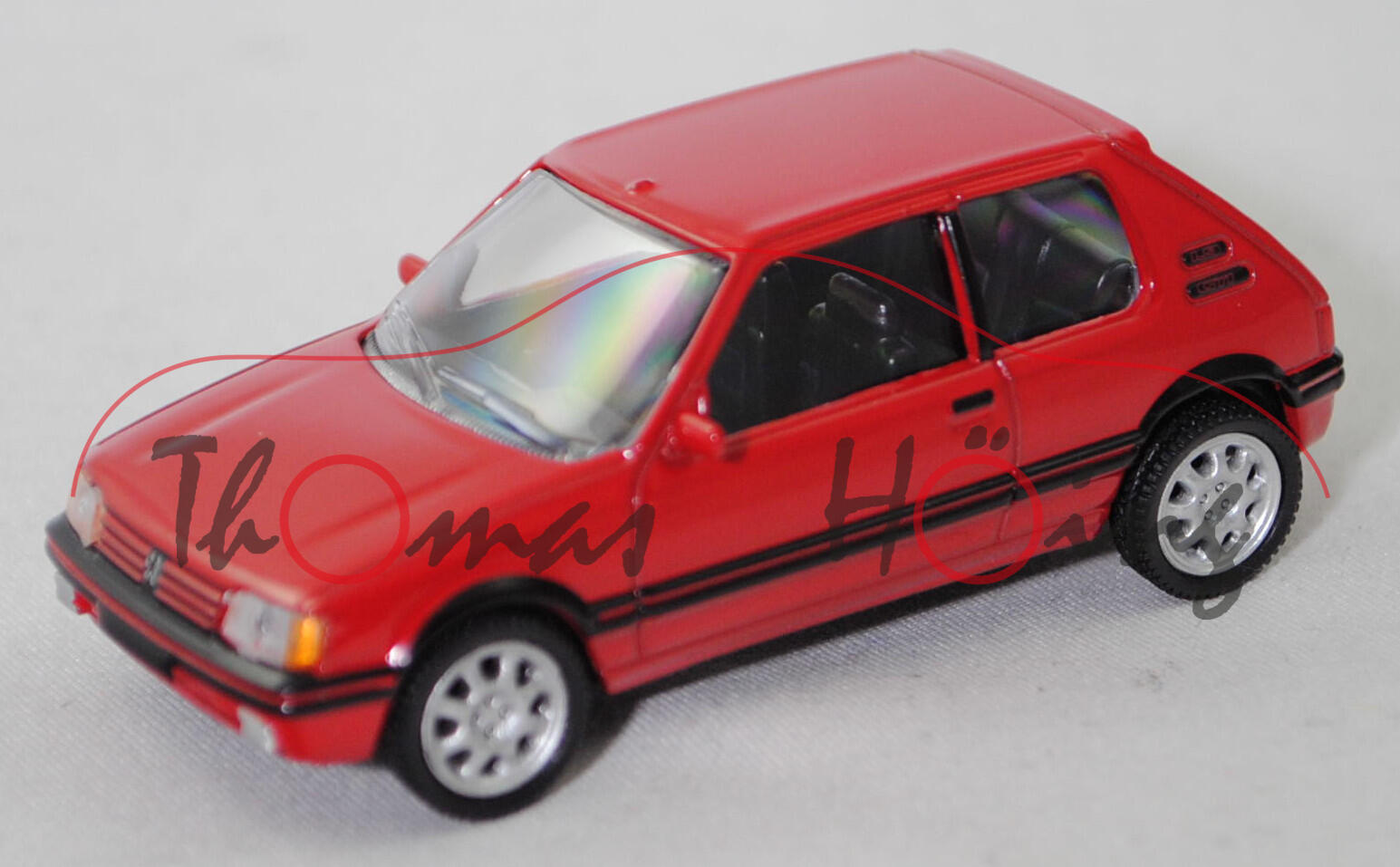 Peugeot 205 1.9 GTI (Baureihe 741C, Modell 1984-1990), dunkel-verkehrsrot, Norev CLASSIC, 1:54, mb