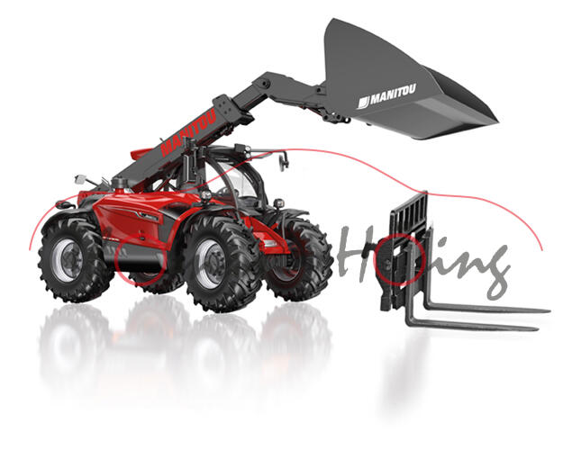 Manitou MLT 840-130 PS Teleskoplader (Mod. 17-19) mit Schaufel und Palettengabel, Wiking, 1:32, mb