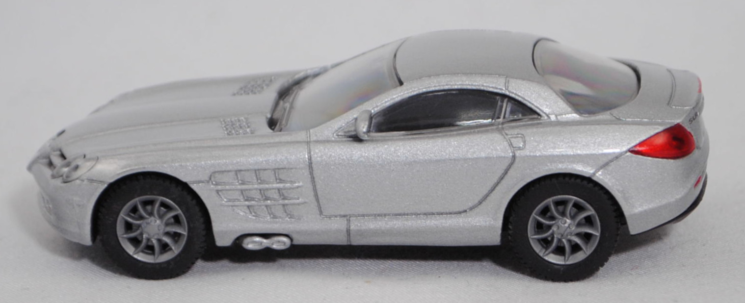 00000 Mercedes-Benz SLR McLaren (1. Generation, C 199, Modell 2004-2008), silbergraumetallic, Bpr. 1004, B25a / B25b silbergrau, SIKU SUPER, 1:55, m