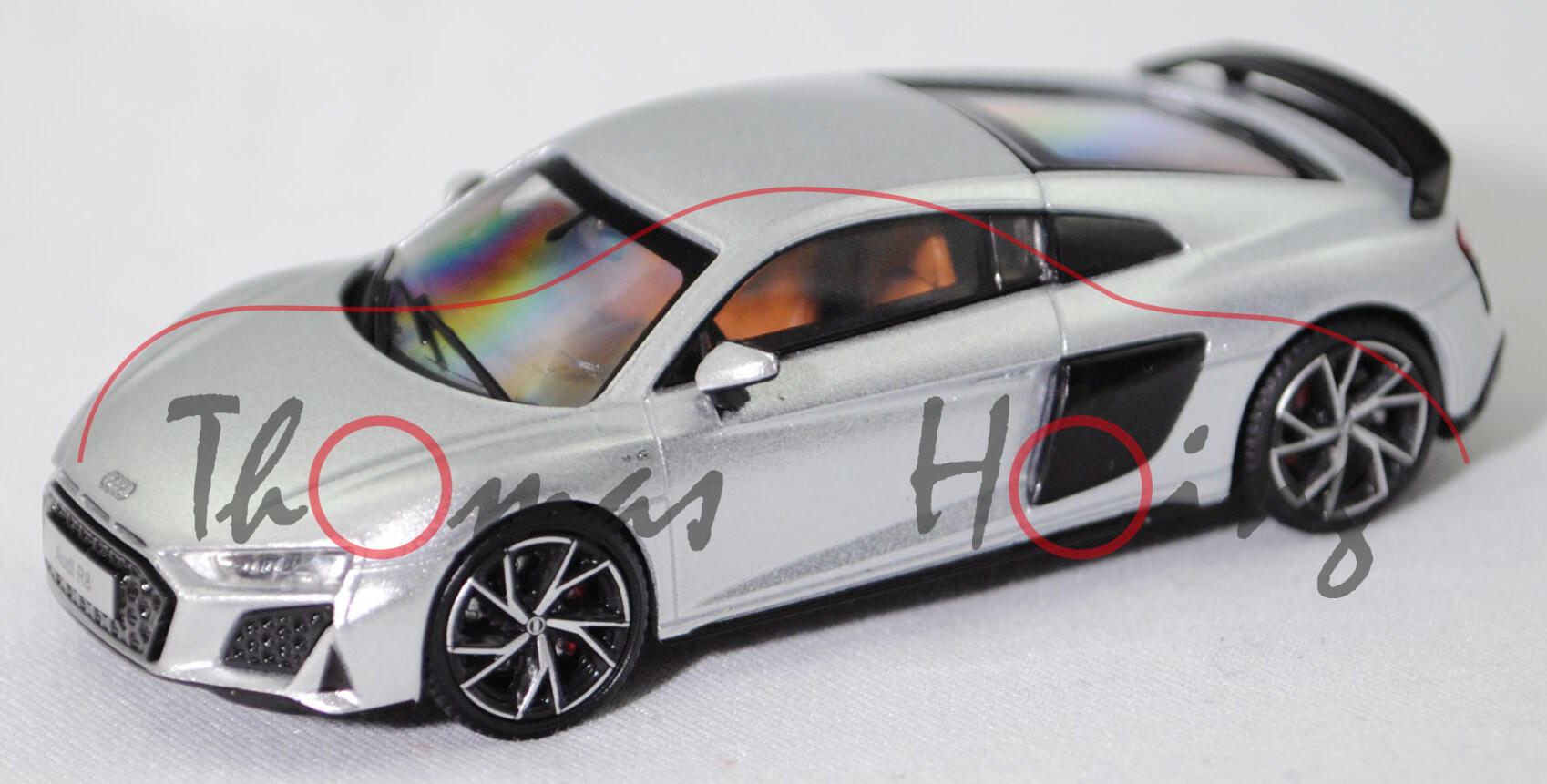 Audi R8 Coupé V10 performance (2019-2020) / performance quattro (2020-2024) (4S, Facelift 2019, Modell 2019-2024), florettsilber metallic (LZ7G), KENGFAI, 1:64, PC-Box