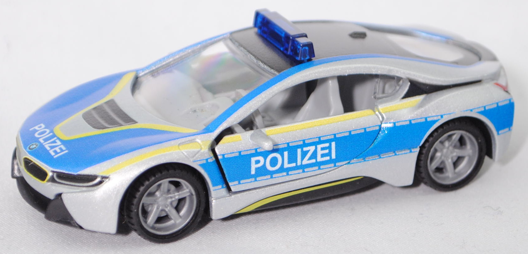 00000 BMW i8 Coupé LCI (Typ I12, Facelift, Modell 2018-) Polizei, silber, SIKU, 1:50, L17mpK