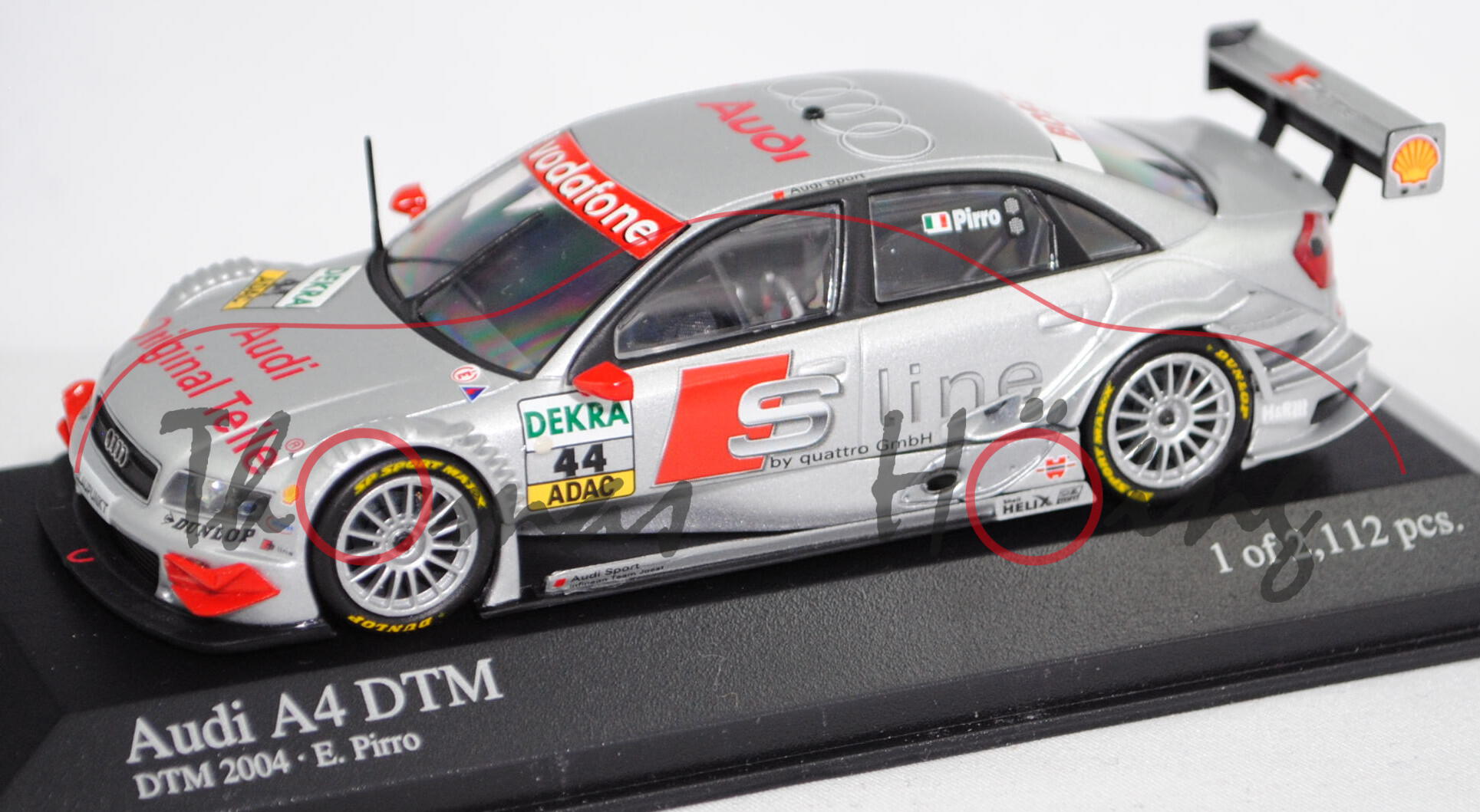 Audi A4 DTM 2004 (B6, Typ 8E2 / R11), silber, DTM 2004, Emanuele Pirro, Nr. 44, Minichamps, 1:43, mb