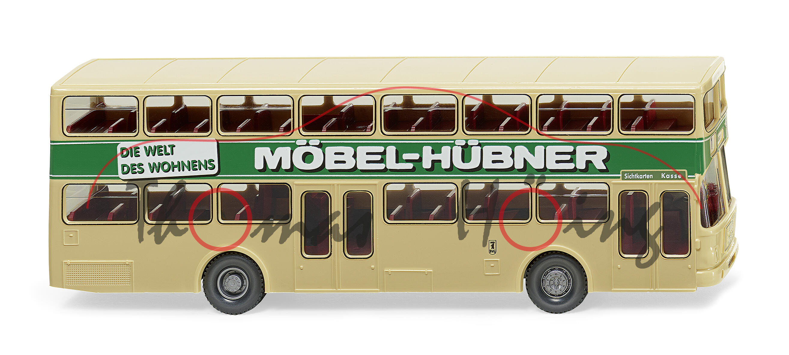 MAN SD 200 (Modell 1973-1978), beige, DIE WELT / DES WOHNENS / MÖBEL-HÜBNER, Wiking, 1:87, mb