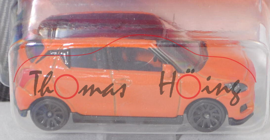 Suzuki Swift Sport (6. Gen., Typ AZ, Modell 2018-2020), h.-rotorangemet., majorette, 1:56, Blister
