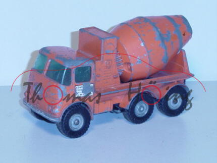 Ready-Mix Concrete Truck, verkehrsorange, READY MIXED / CONCRETE / UNITED KINGDOM / LIMITED und Read