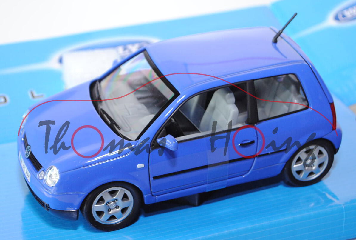 VW Lupo 1.7 SDI, Modell 1998-2005, blauviolett, Türen und Heckklappe zu öffnen, WELLY, 1:24, mb