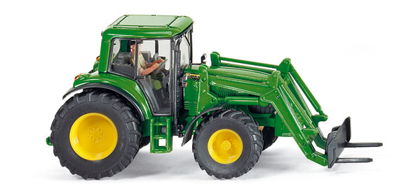 John Deere 6920 S mit Frontlader, smaragdgrün/gelb, Wiking, 1:87, mb