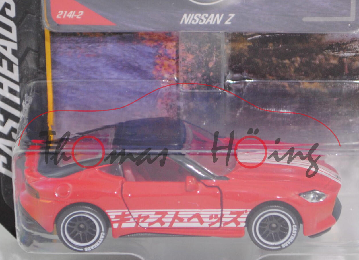 Nissan Z Performance (Typ RZ34, Modell 2022-), hell-karminrot, Nr. 214I-2, majorette, 1:58, Blister