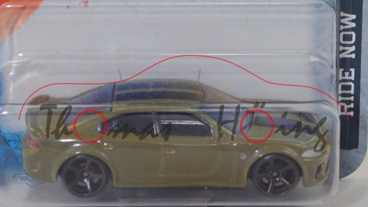 Dodge Charger SRT Hellcat® Widebody (LD, Modell 2019-2020) (Nr. 238F), hell-olivgrün, majorette, 1:64, Blister (STREET CARS RIDE NOW)