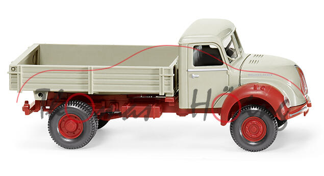 Magirus-Deutz Sirius-K (Typ Rundhauber, Modell 1958-1967) Pritschenkipper, grau, Wiking, 1:87, mb