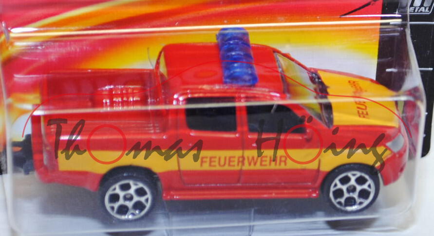 Toyota Hilux (Nr. 292 B), karminrot/goldgelb, FEUERWEHR, majorette, 1:57, Blister