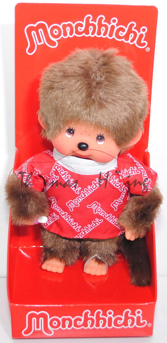 Monchhichi Logo Printed Boy (Junge mit Logo-Shirt), 20 cm groß, Sekiguchi