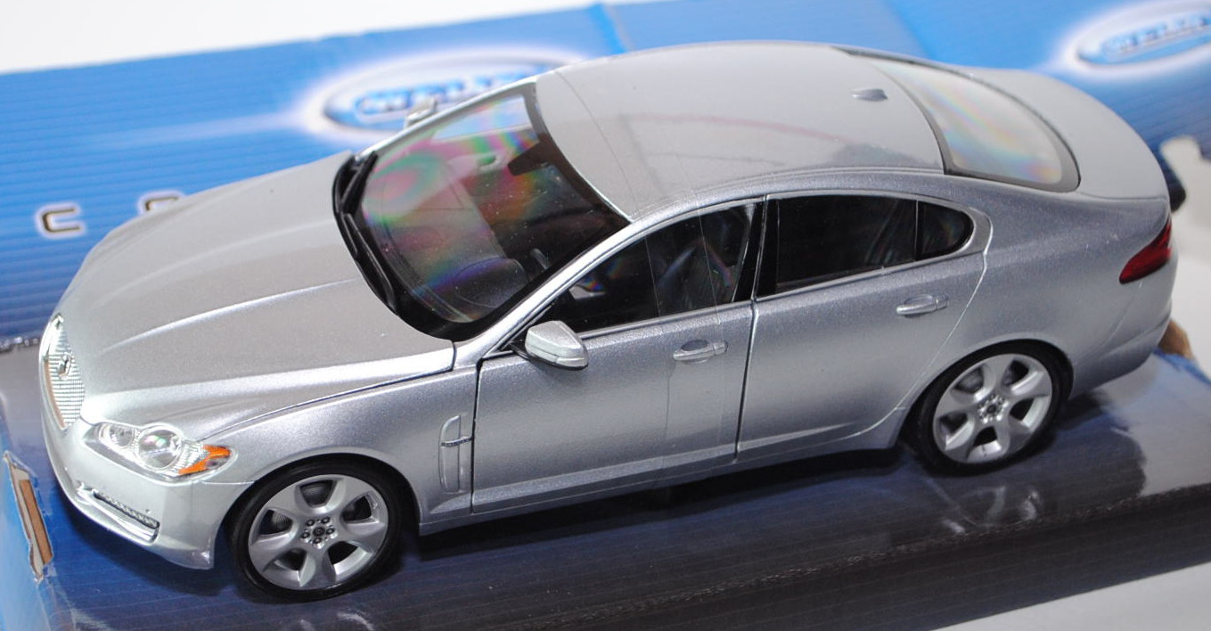 Jaguar XF, Modell 2008-2011, silber, Türen und Motorhaube zu öffnen, WELLY, 1:25, mb