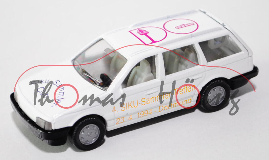 VW Passat Variant (B3, Typ 35i, Mod. 88-93), reinweiß, 4. SIKU-Sammler-Treffen / 23.4.1994-Dortmund