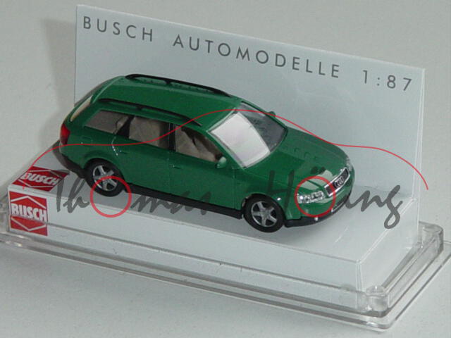 Audi A4 Avant, Mj. 02, türkisgrün, Busch, 1:87, PC-Box