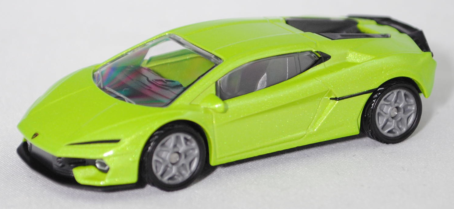 00000 Lamborghini Temerario (1. Generation, Modell 2024-), hell-gelbgrünmetallic, innen schwarz, B55 silbergrau, SIKU SUPER, 1:59, P29f