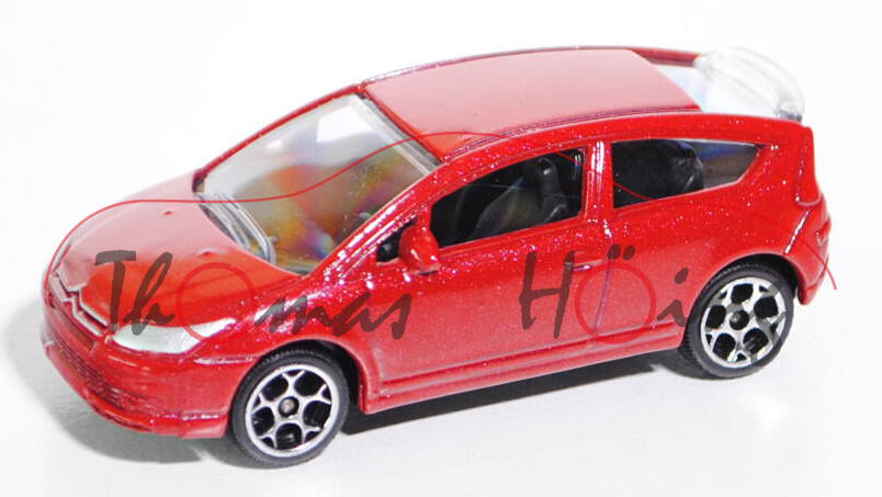 Citroen C4 Coupé (Typ L, dreitürig) (Nr. 254F), Modell 2004-2008, rubinrotmetallic, majorette, 1:57,