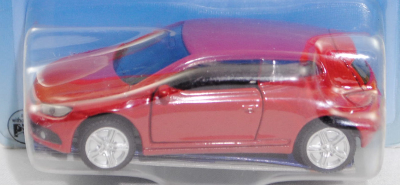 00000 VW Scirocco III 2.0 TSI (3. Generation, Typ 13, Vorfacelift, Modell 2009-2014), karminrot, B36a silber, SIKU SUPER, 1:55, P29a