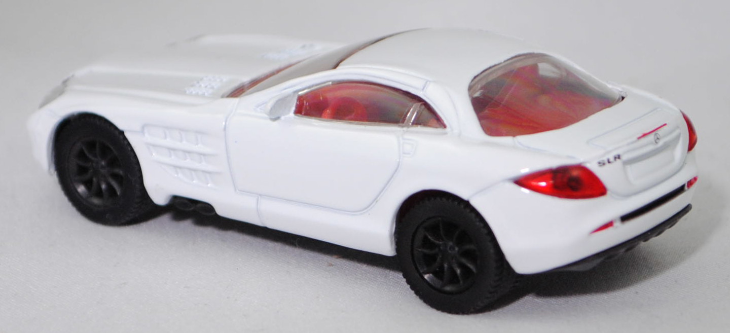 00003 Mercedes-Benz SLR McLaren (1. Generation, C 199, Modell 2004-2008), reinweiß, Bpr. 1004, B25a / B25b schwarz, SIKU SUPER, 1:55, m