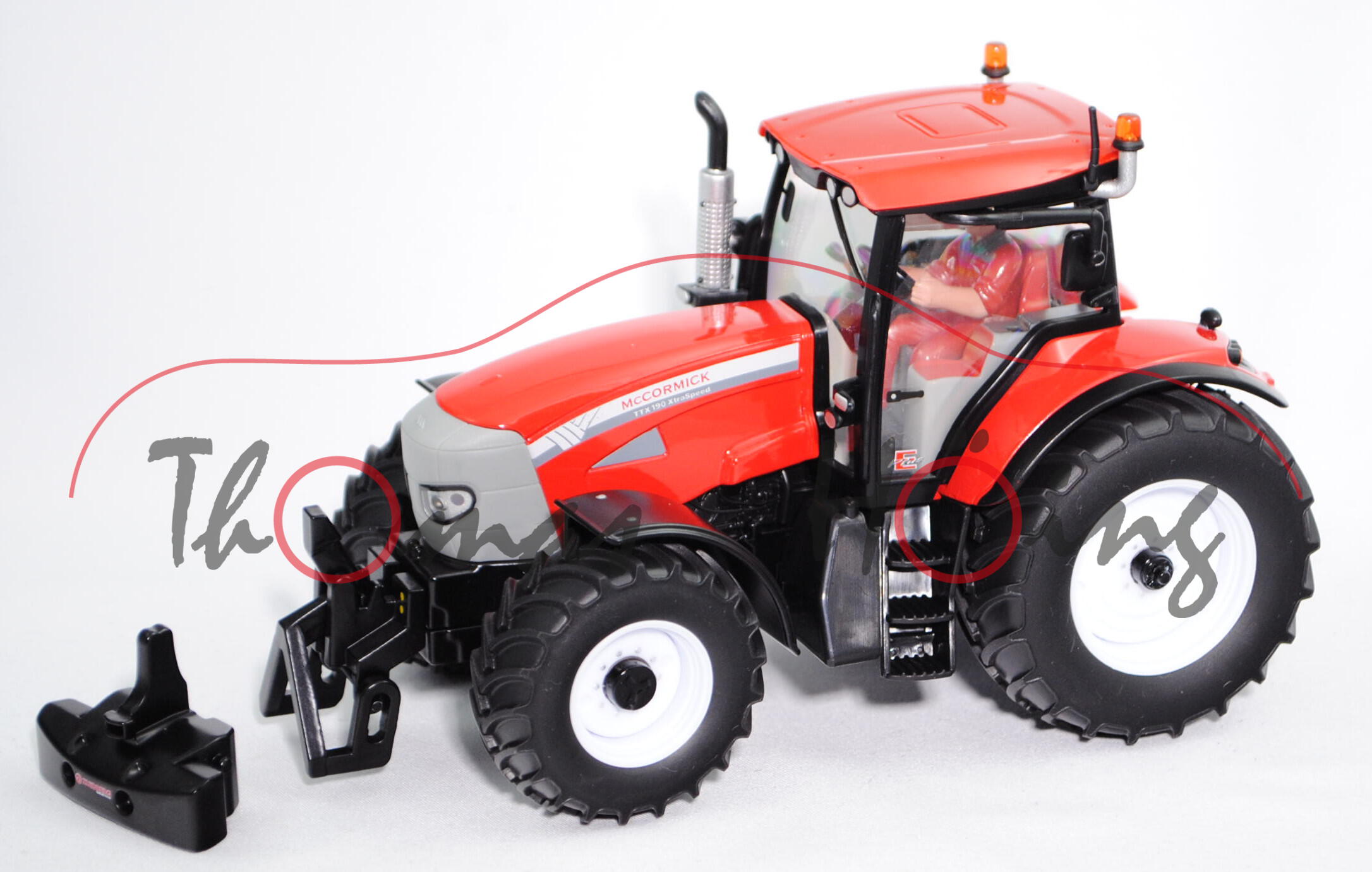 McCormick TTX 190 XtraSpeed Traktor (Modell 2008-2013), verkehrsrot/verkehrsgrau, mit Fahrer im rote