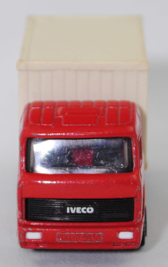 00001 Iveco TurboStar 240-36 6x2 (Modell 1987-1990) Container-Transporter, karminrot, Bpr. 0815 / 0816, C1 reinweiß, 1:86, Container reinweiß, SEA LAND, 1:121, SIKU SUPER, m-