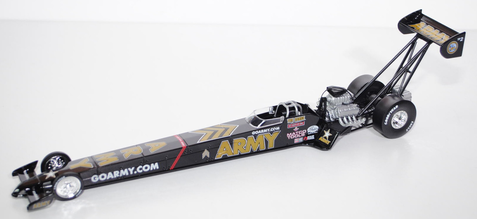 Top Fuel Dragster ARMY, NHRA CHAMPIONSHIP DRAG RACING, schwarz, Fahrer: Tony Schumacher, RCERTL, 1:2