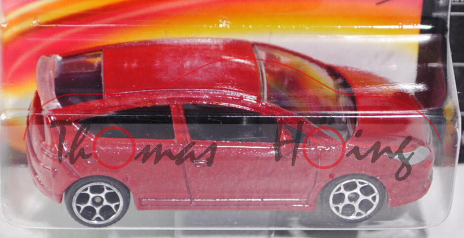 Citroen C4 Coupé (Typ L, dreitürig) (Nr. 254F), Modell 2004-2008, rubinrotmetallic, majorette, 1:57,