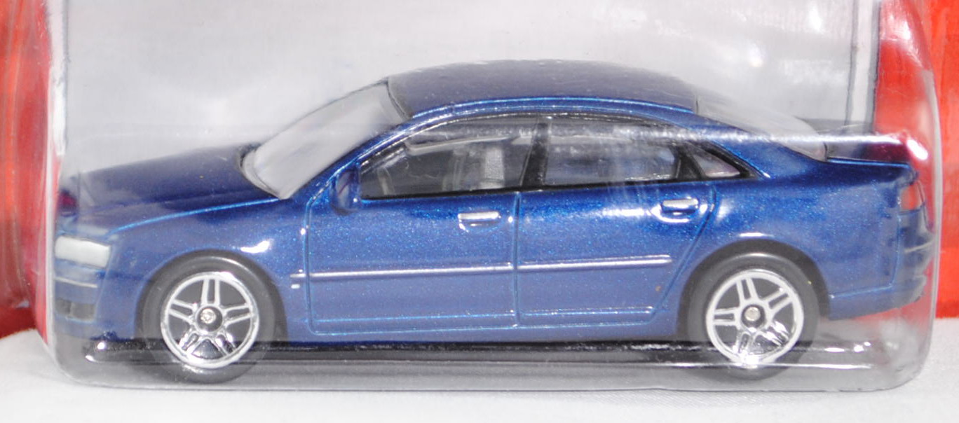 Audi A8 (D2, Typ 4D Facelift, Modell 1999-2002), hell-kobaltblaumetallic, REALTOY®, 1:63, Blister 