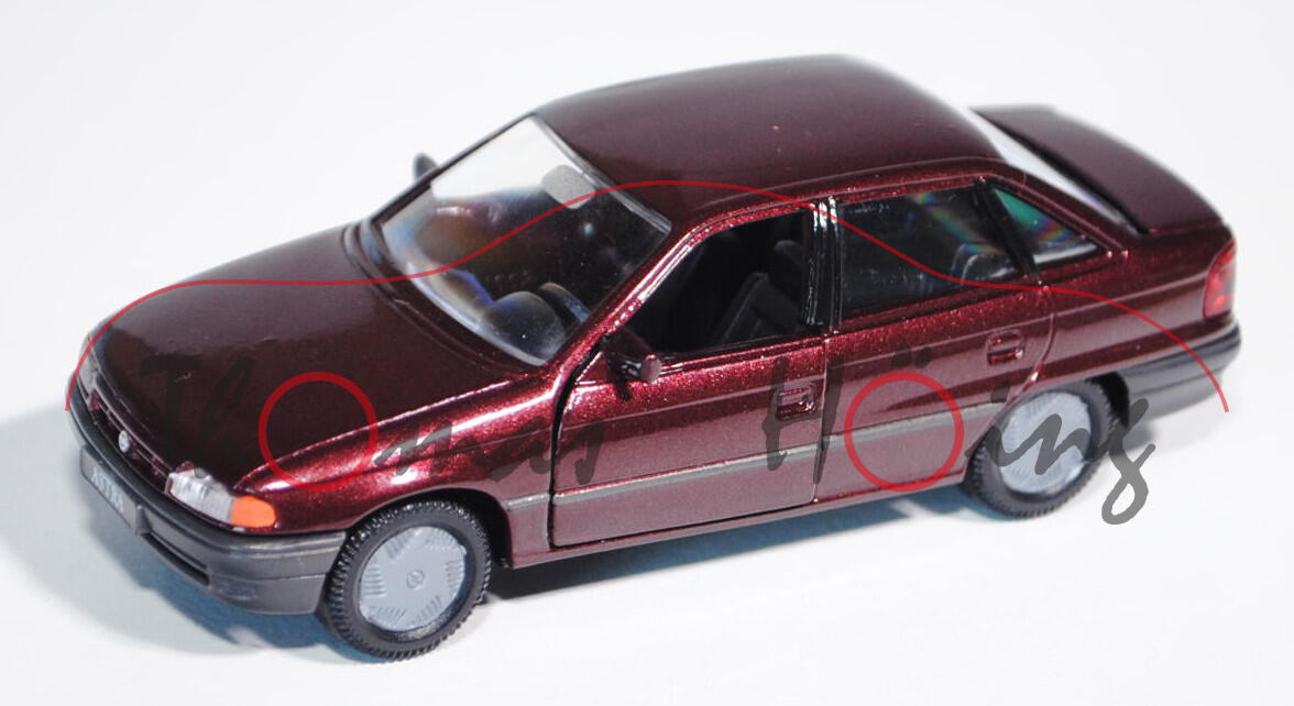 Opel Astra (Typ F, Viertürer, Stufenheck), Modell 1991-1994, marseillerot metallic, Türen + Heckklap