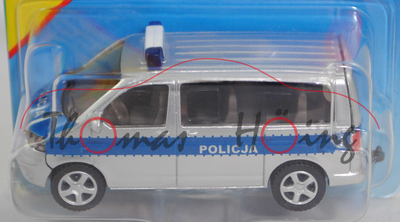 06000 PL VW T5.1 Multivan (Modell 03-09) Polizei-Mannschaftswagen, weißalu, POLICJA, SIKU, P29b