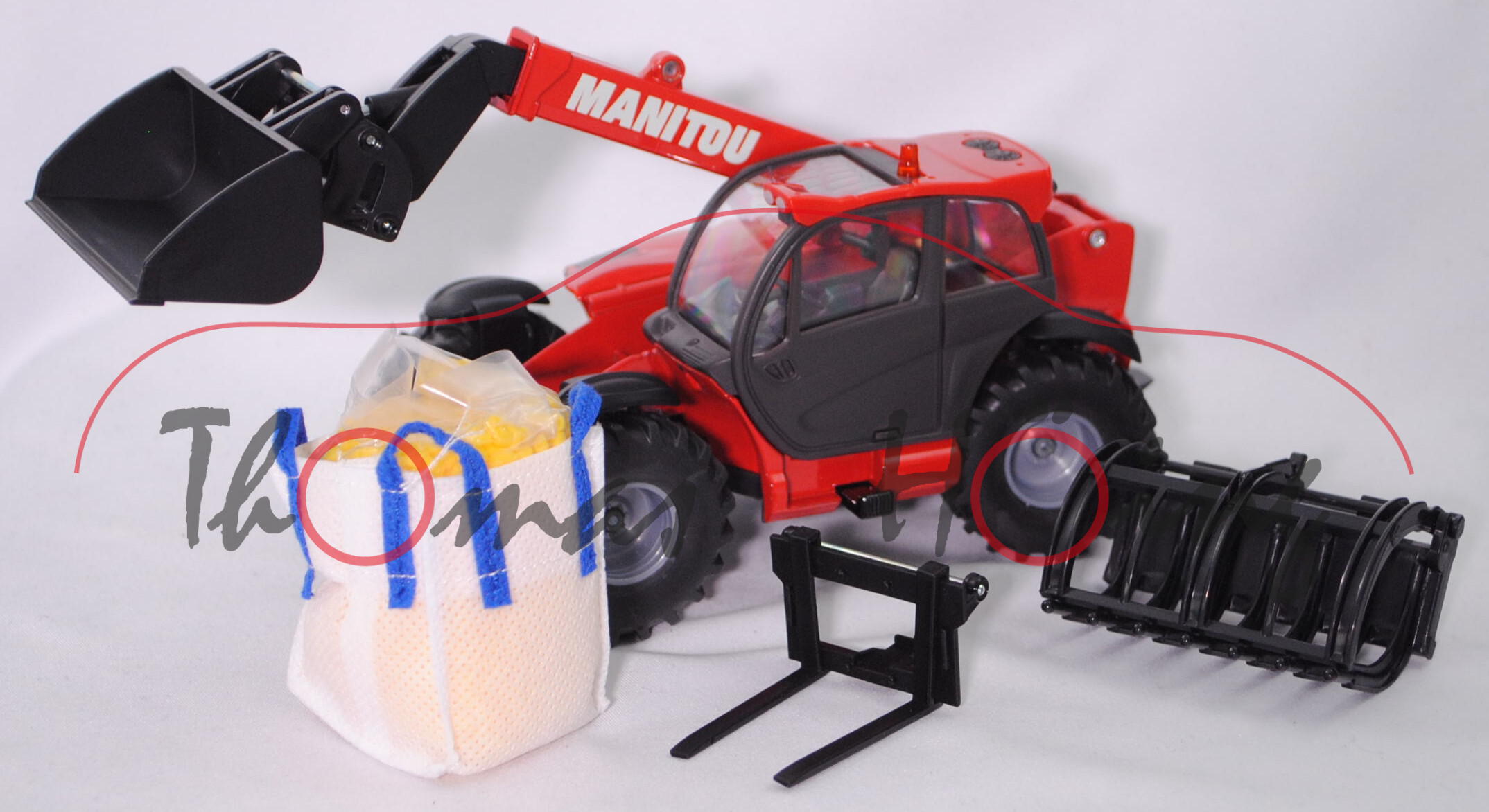 00001 IE Manitou MLT 840-137 PS Teleskoplader (Mod. 2012-) mit Zubehör, rot/grau, SIKU, 1:32, L17mpK