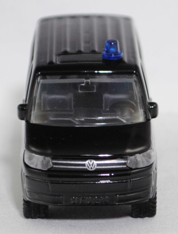 00000 VW T5 GP Multivan Highline 2.0 TDI (Typ 2 Transporter 5, Typ 7E, GP 2009, Modell 2009-2015) Sondereinsatzkommando, schwarz, POLIZEI, SIKU SUPER, 1:61, P29f