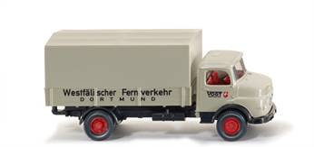 Mercedes Kurzhauber Pritschen-LKW, Modell 1959, kieselgrau/schwarz, VOGT / DORTMUND / Westfälischer