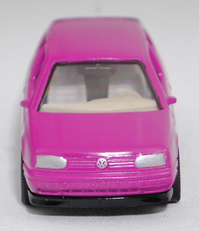 00002 VW Golf III 1.8 GL (Typ 1H, Vorfacelift, Modell 1991-1994), dunkel-verkehrspurpur, innen seidengrau, Lenkrad seidengrau, Chassis schwarz, Hong, Bpr. 1010, SIKU SUPER, 1:56, m