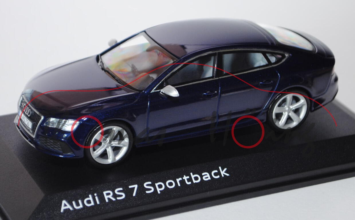 Audi RS7 Sportback (Typ 4G), Modell 2013-, estorilblau, Kyosho, 1:43, Werbeschachtel