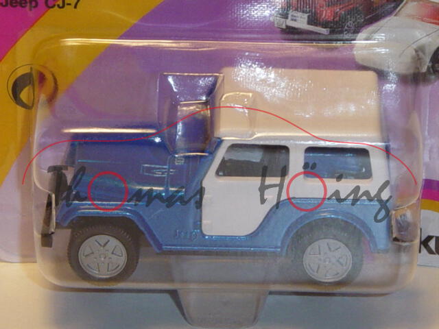 00013 Jeep CJ-5 2.5L (CJ = Civilian Jeep, Mod. 1979-1983) mit Hardtop, enzianblaumet., SIKU, 1:55, P