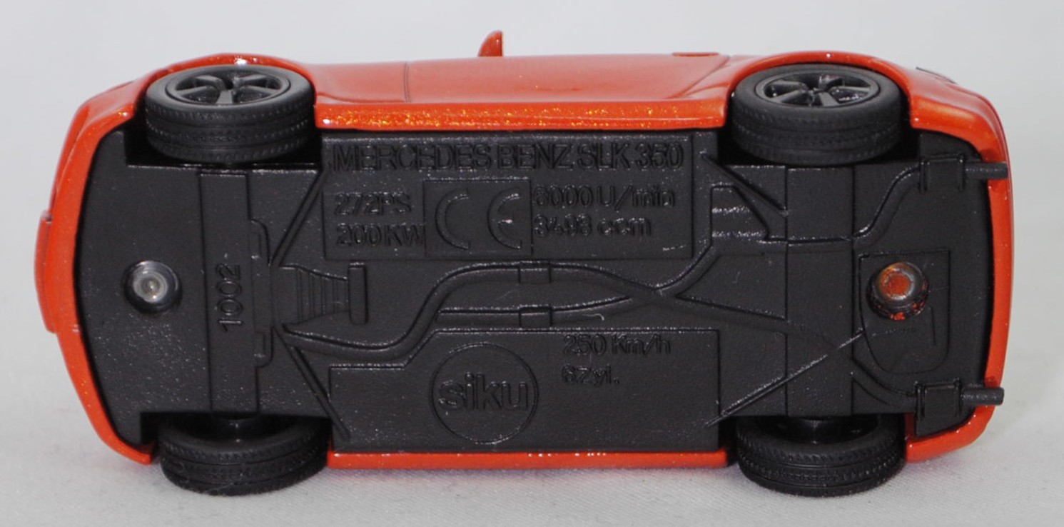 00010 Mercedes-Benz SLK 350 (interne Baureihenbezeichnung R 171, Vor-MoPf, Modell 2004-2008), energy orange metallic, innen schwarz, Bpr. 1002, SIKU SUPER, 1:55, m