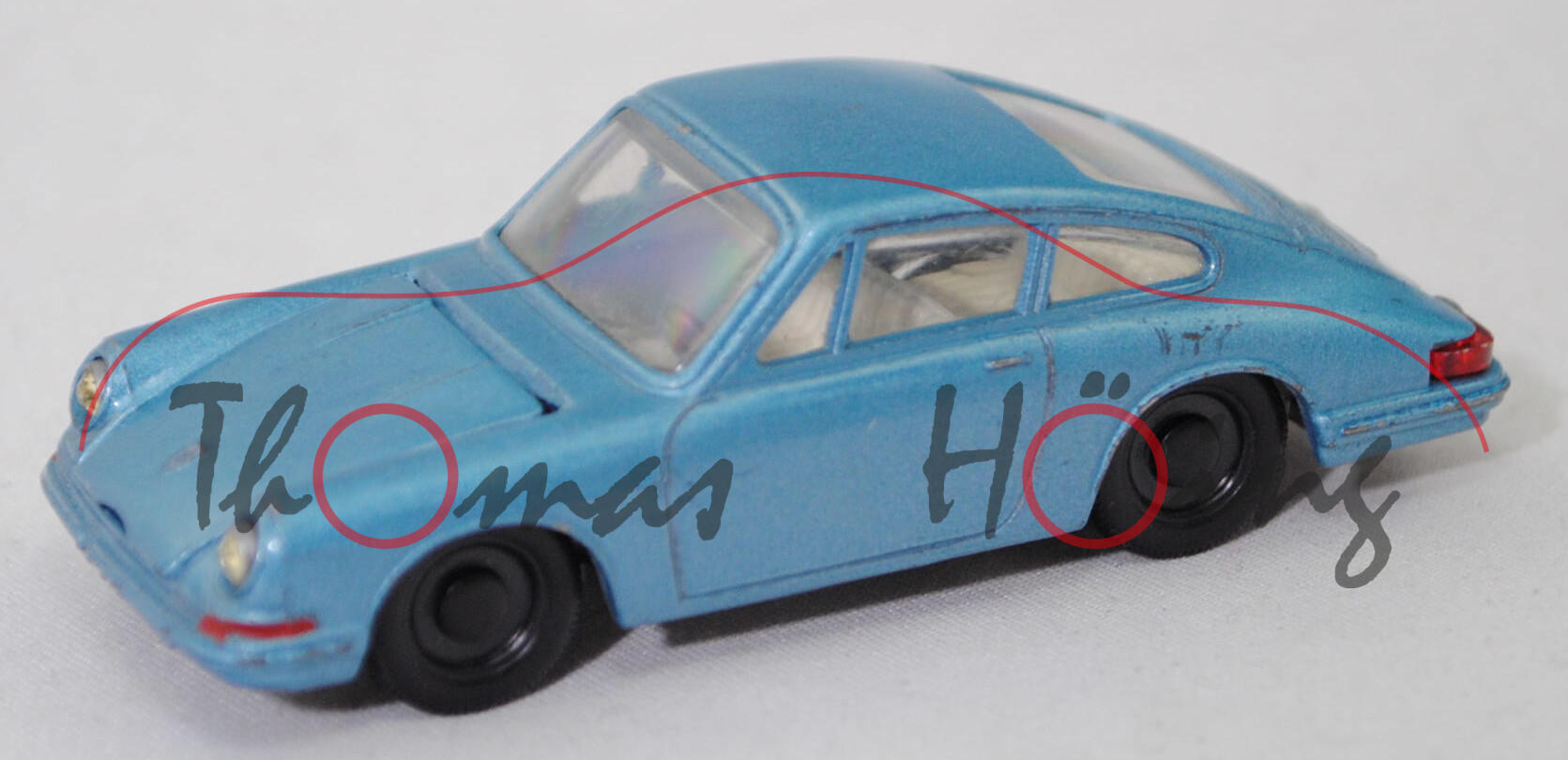 00000 Porsche 911 (Typ F-Modell, Ur-Serie, Modell 1964-1965), pastellblaumetallic, innen weiß, R1, SIKU (V-SERIE), 1:61, P3m
