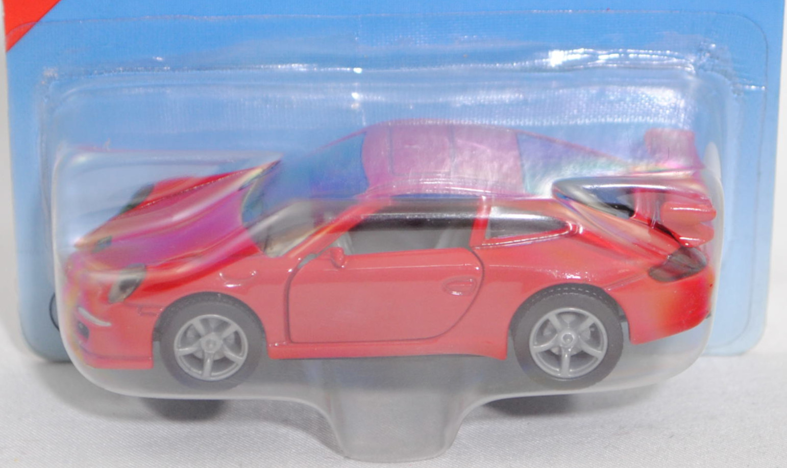 00000 Porsche 911 Carrera S (Typ 997.1 Coupé / 997 MK1 Coupé, Vorfacelift, Modell 2004-2008), dunkel-verkehrsrot, B22a / B22b offen silbergrau, SIKU SUPER, 1:55, P28cE
