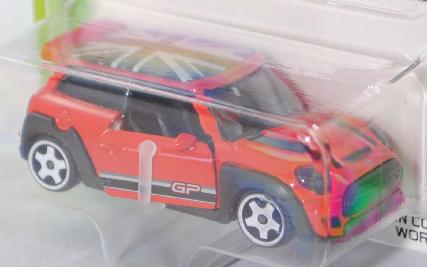 MINI John Cooper Works GP (F56, 1. Facelift 2018, Modell 2020-2020) (Nr. 265C), Karosserie hell-verkehrsrot, Dach schwarz, majorette, 1:58, Blister (MINI ICONS PREMIUM CARS)