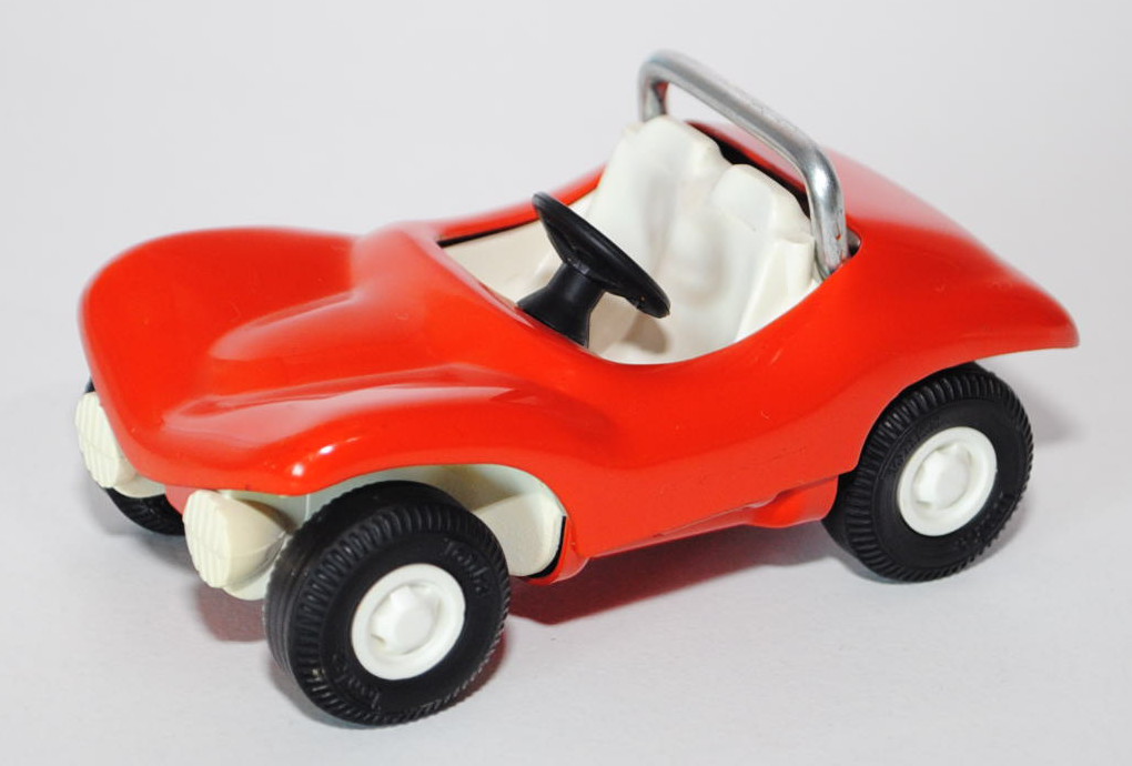 Dune / Beach / Strand Buggy, hell-blutorange, innen perlweiß, Modell aus Blech, TONKA, ca. 1:32