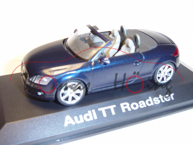 Audi TT Roadster 3.2 quattro (2. Gen., Typ 8J, Mod. 2006-2010), tiefseeblau perleffekt, Schuco, 1:43