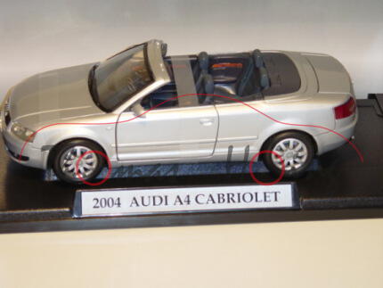 Audi A4 Cabrio, Mj. 2005, lichtsilber, MondoMotors, 1:18, mb