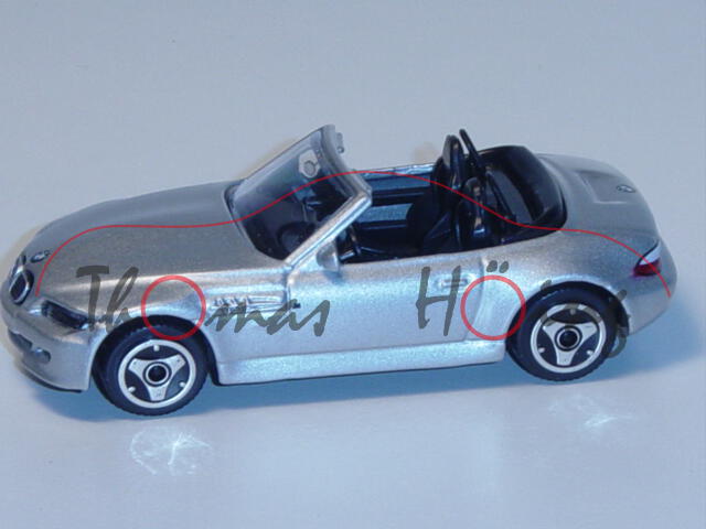 BMW M Roadster, silber, innen schwarz, Bburago, 1:43, mb