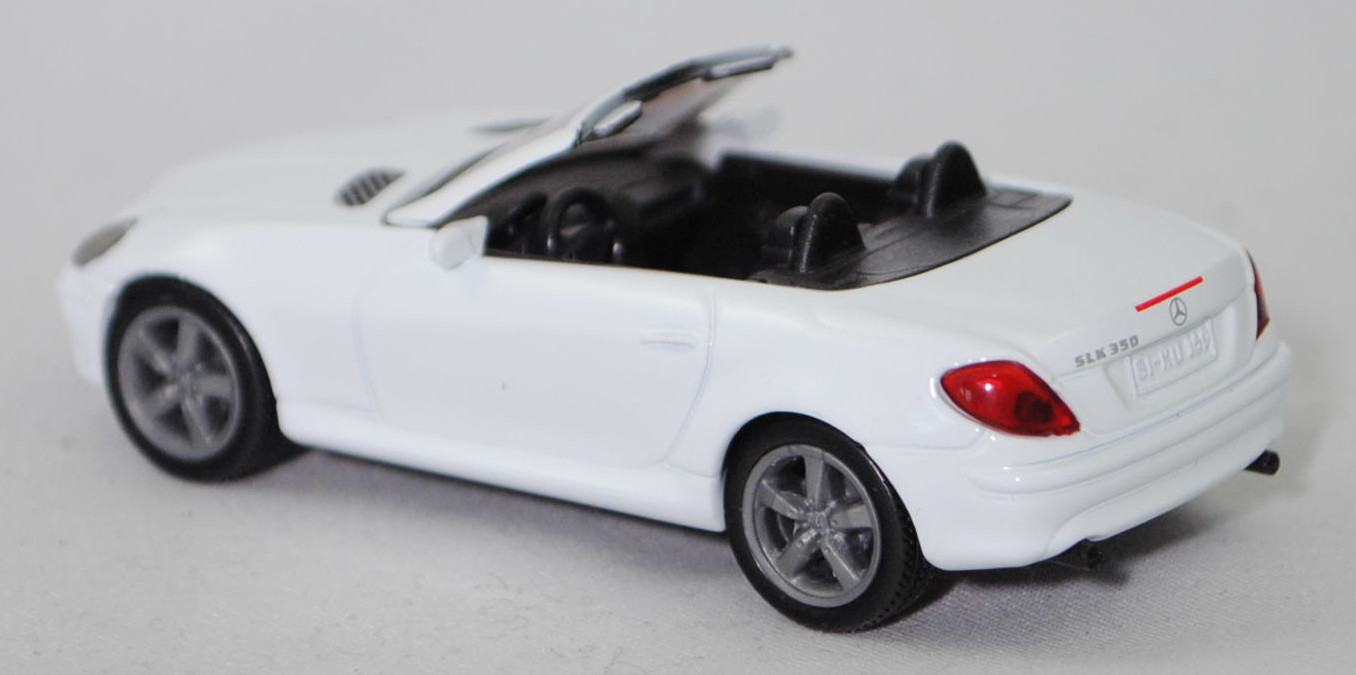 00003 Mercedes-Benz SLK 350 (interne Baureihenbezeichnung R 171, Vor-MoPf, Modell 2004-2008), reinweiß, innen schwarz/verkehrsrot, Bpr. 1002, SIKU SUPER, 1:55, m