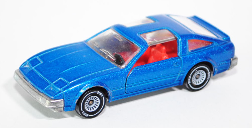 00003 Nissan 300 ZX (Typ Z31, Facelift 1), Modell 1985-1987, blaumetallic, innen rot, Lenkrad schwar