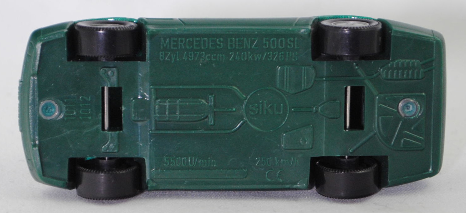 00002 Mercedes-Benz 500 SL (R 129, Modell 1989-1992), türkisgrünmetallic, Stern im Kühlergrill silber, Heckklappe ohne Stern, Hong, B6, SIKU SUPER, 1:55, m