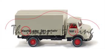 Mercedes Kurzhauber Pritschen-LKW, Modell 1959, kieselgrau/schwarz, VOGT / DORTMUND / Westfälischer