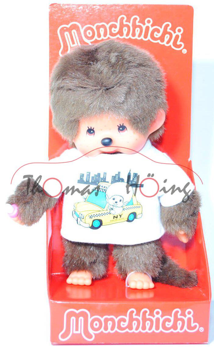 Monchhichi NY Cab Tee Boy, TAXI / NY MADISON SQUARE, 20 cm groß, Sekiguchi