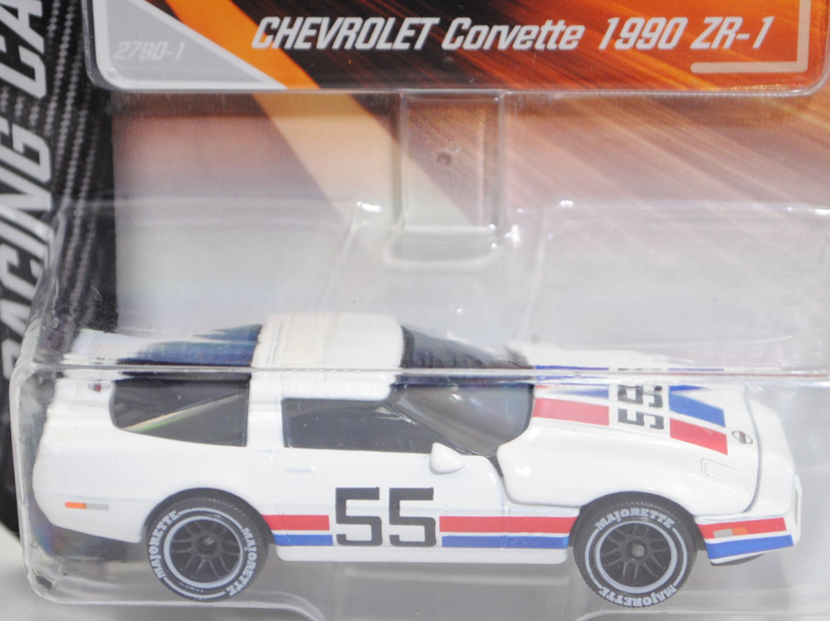 Chevrolet Corvette ZR-1 (C4, Modell 1989-1990), reinweiß, Nr. 55, Nr. 279D-1, majorette, 1:59, Blister